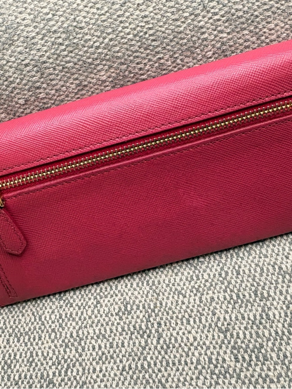 Prada Saffiano Leather Wallet - Fuchsia Pink - Picture 14 of 15
